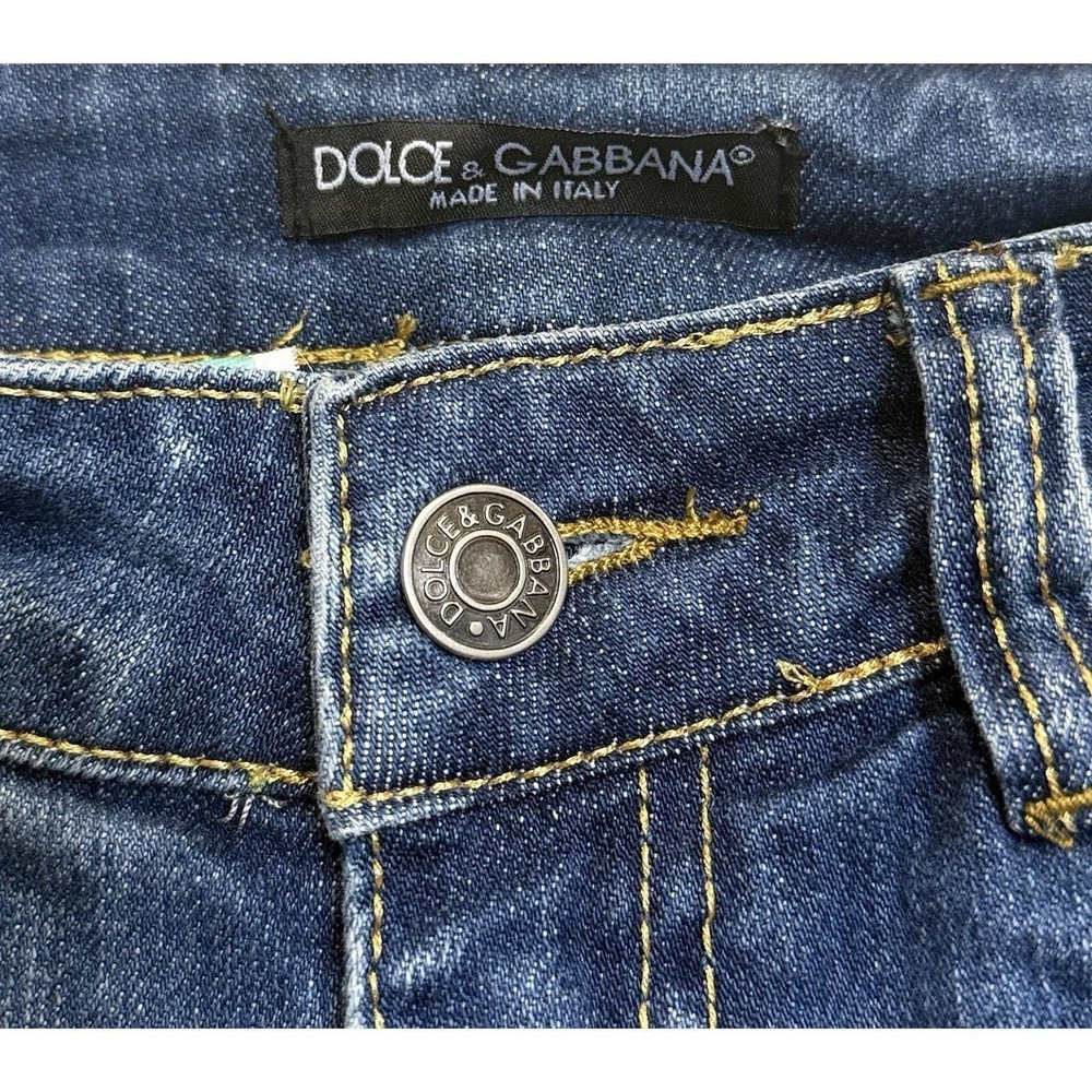 VTG Dolce & Gabbana D&G Distressed Denim Jeans Straight Low Rise Italy 38 US 4 - Picture 3 of 8
